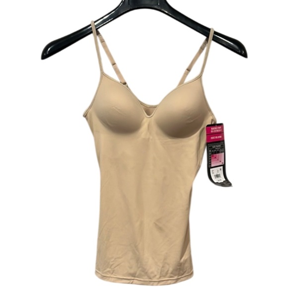 NWT Maidenform Seamless Nude Camisole Shaper Built-in-Bra Firm Cool Comfort - Picture 1 of 13